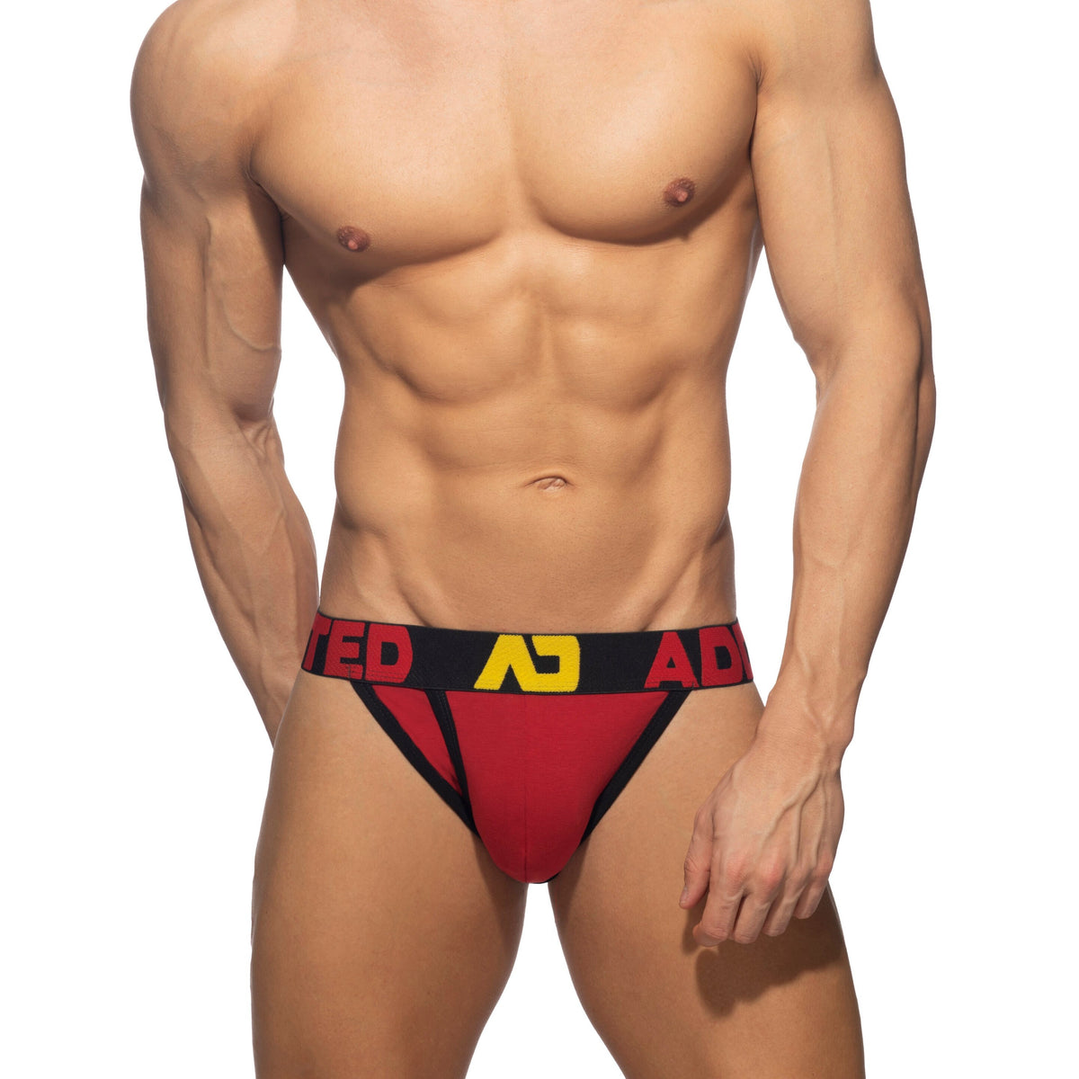 ADDICTED Open Fly Cotton Bikini Red/Black