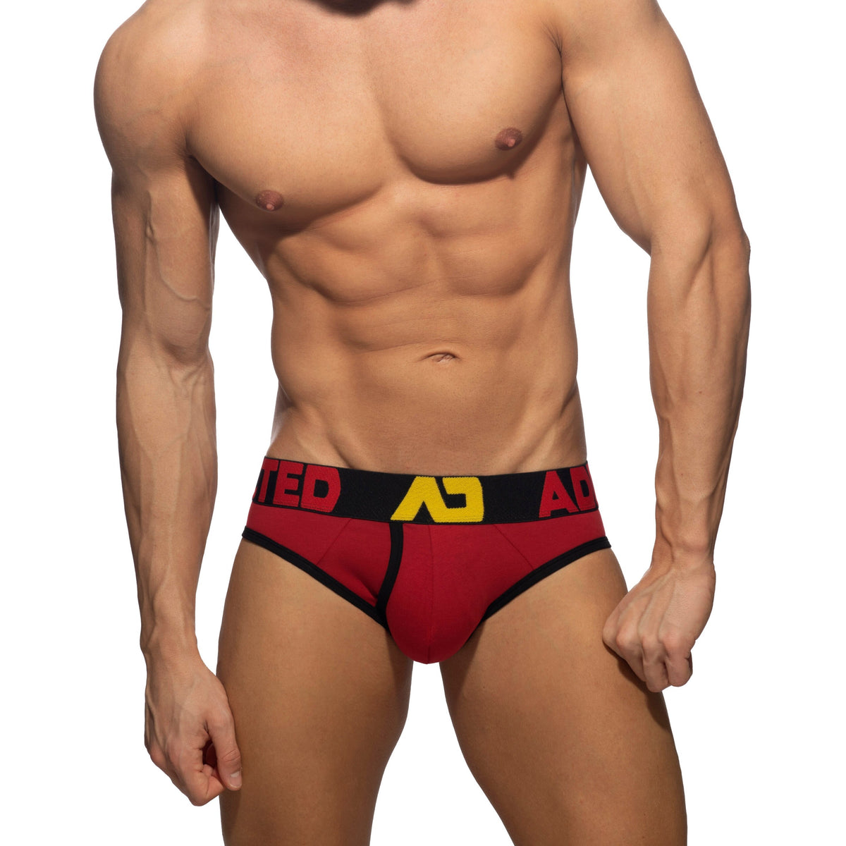 ADDICTED Open Fly Cotton Brief Red/Black