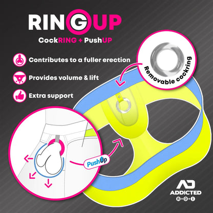 ADDICTED Ring Up Neon Mesh Jockstrap Yellow